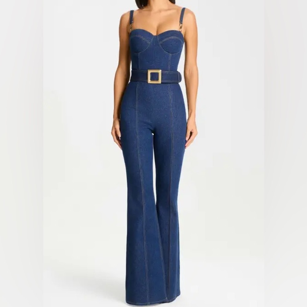 NADINE MERABI Harley Denim Jumpsuit, SIZE 4